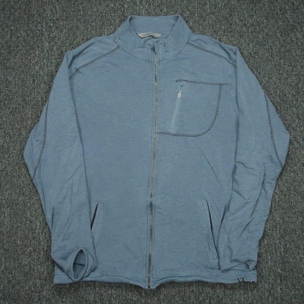 tasc Performance Jacket‎ Mens Large Blue Bamboo Blend Full Zip Pockets